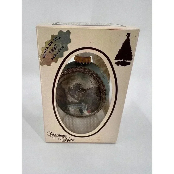 Christmas by Krebs Santa on Silk 1897 BULLER CLOS Ornament Hand Decorated 1992 - Picture 1 of 16